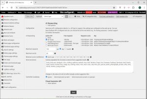 AI keywording API config